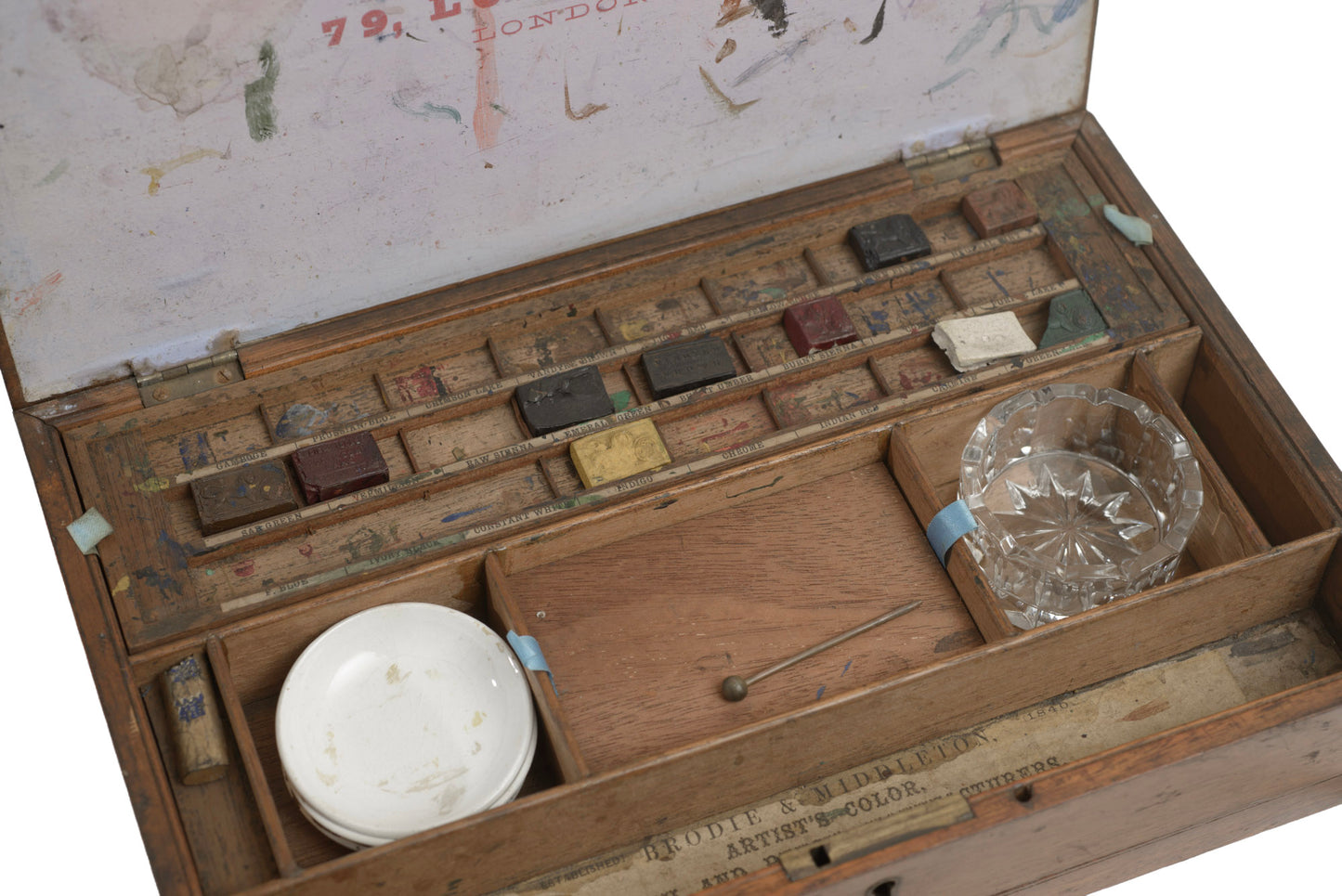 Antique Victorian Artists Watercolour Wooden Box By Brodie & Middleton c.1860 (3308)