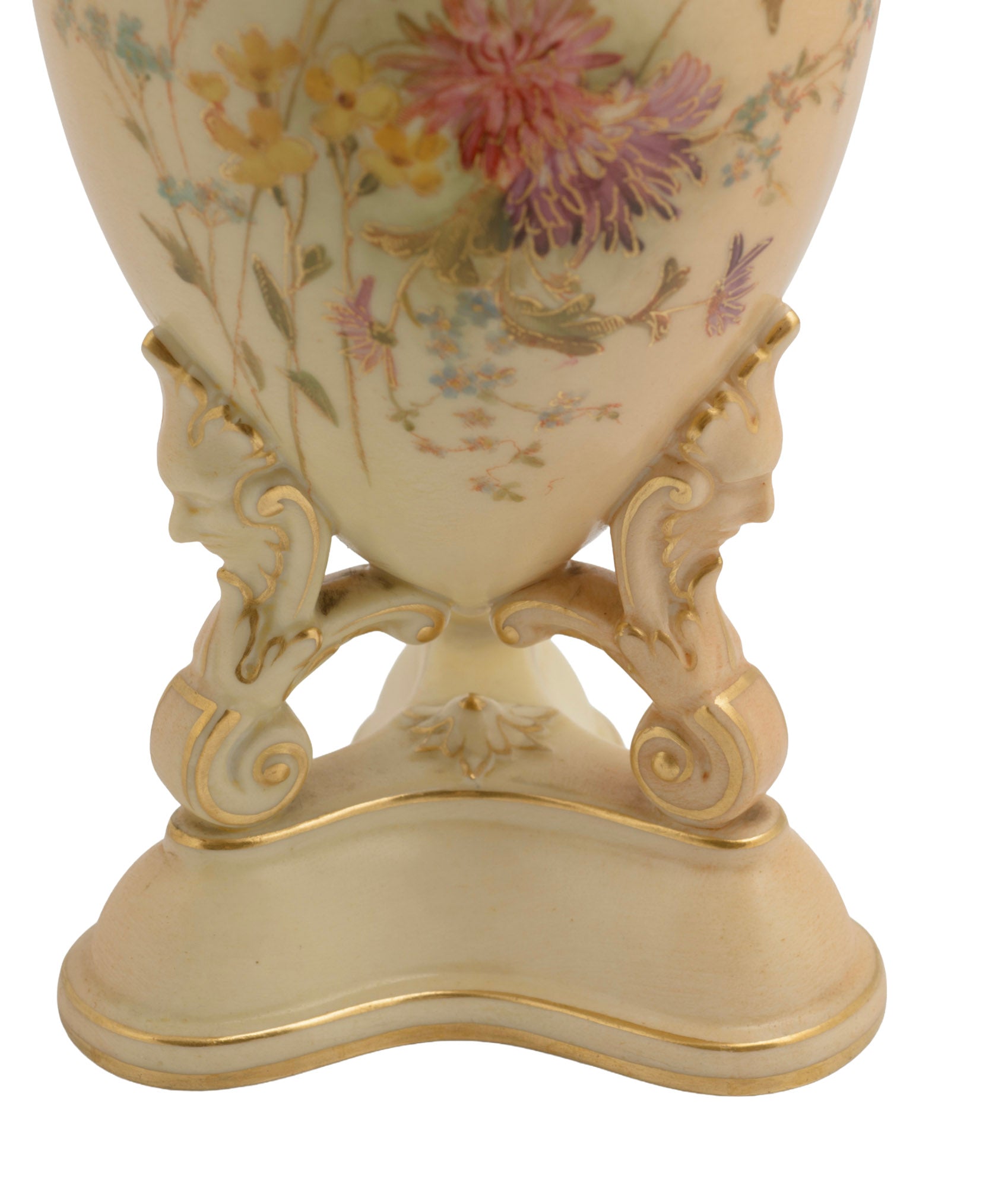 Antique Royal Worcester China Blush Ivory Glaze Pot Pourri Lidded Vase c.1908 (3310)