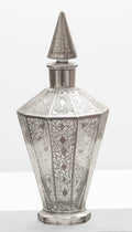 Antique Art Deco Decanter Sterling Silver Overlay Playing Cards Suit Design (3315)