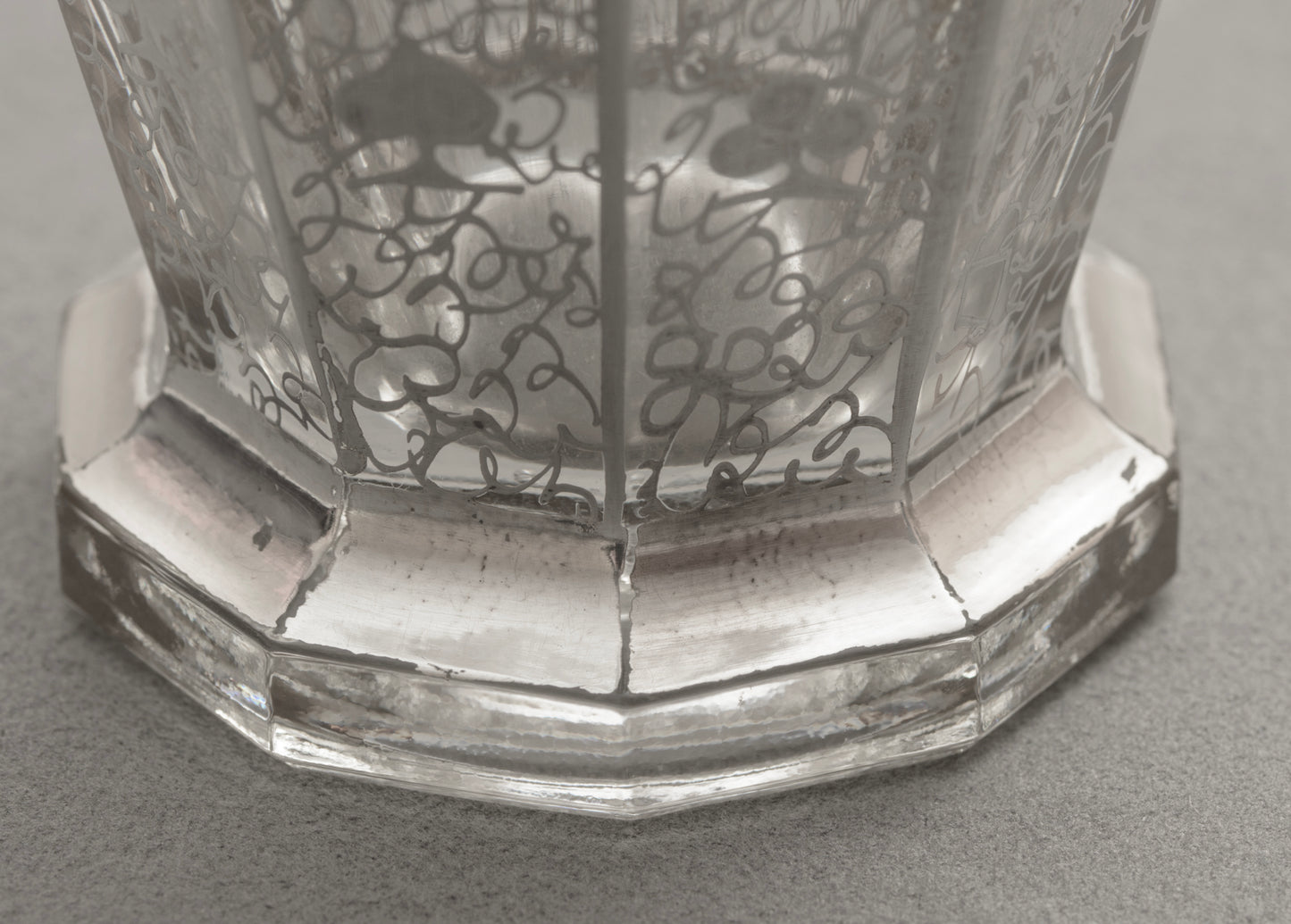 Antique Art Deco Decanter Sterling Silver Overlay Playing Cards Suit Design (3315)