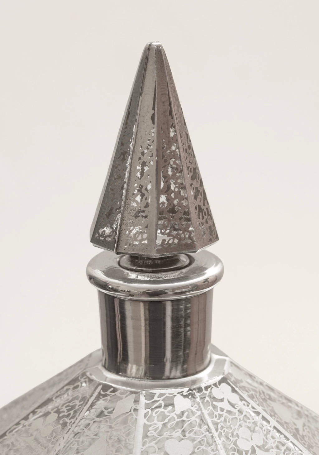 Antique Art Deco Decanter Sterling Silver Overlay Playing Cards Suit Design (3315)