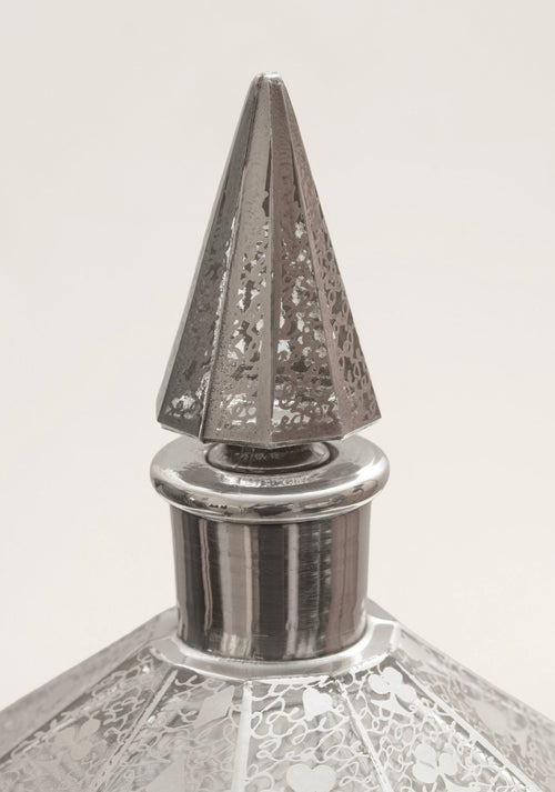Antique Art Deco Decanter Sterling Silver Overlay Playing Cards Suit Design (3315)