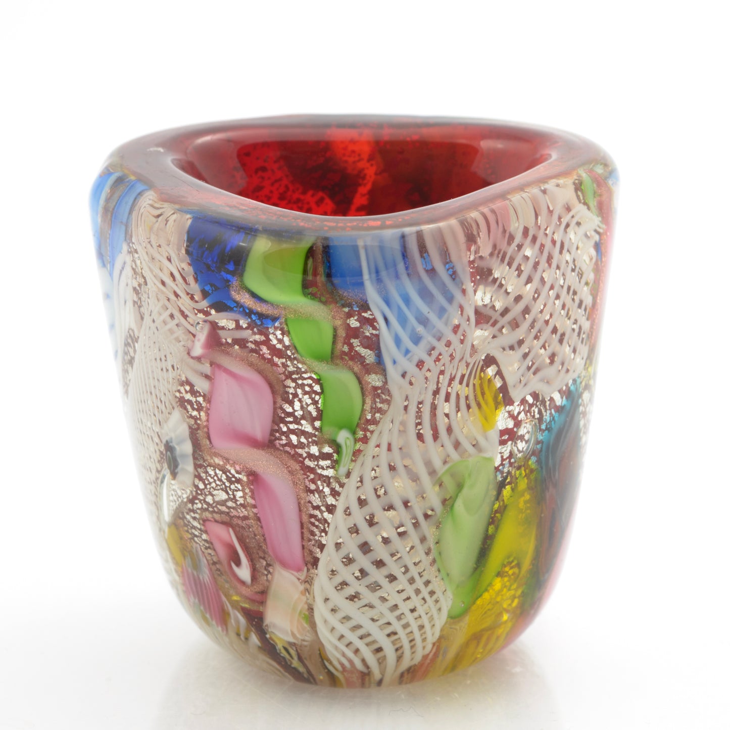 Vintage AVEM Murano Bizantino 'Tutti Frutti' Mid Century Italian Art Glass Vase (3317)