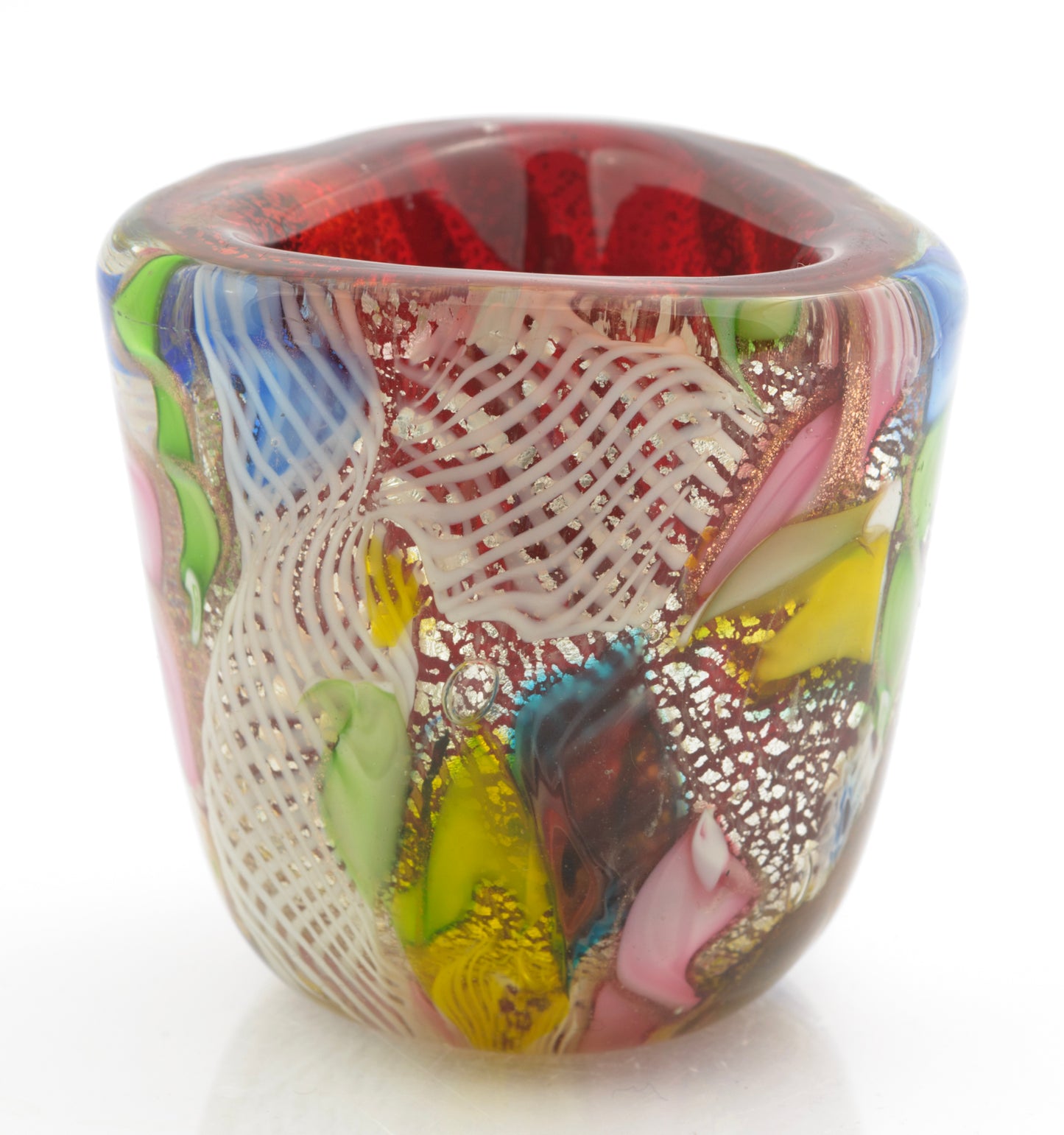 Vintage AVEM Murano Bizantino 'Tutti Frutti' Mid Century Italian Art Glass Vase (3317)