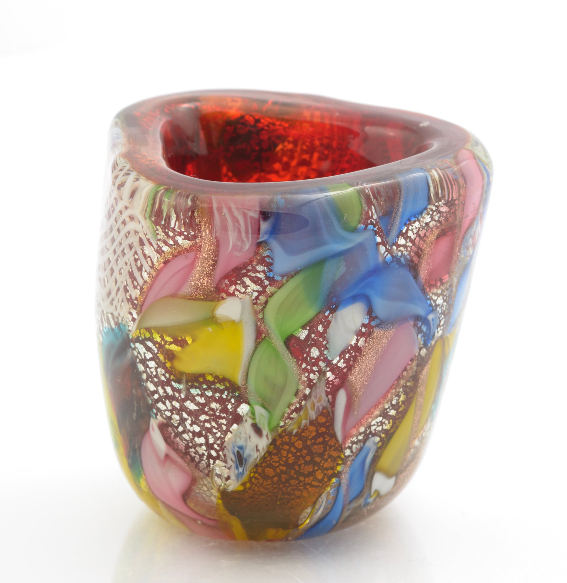 Vintage AVEM Murano Bizantino 'Tutti Frutti' Mid Century Italian Art Glass Vase (3317)