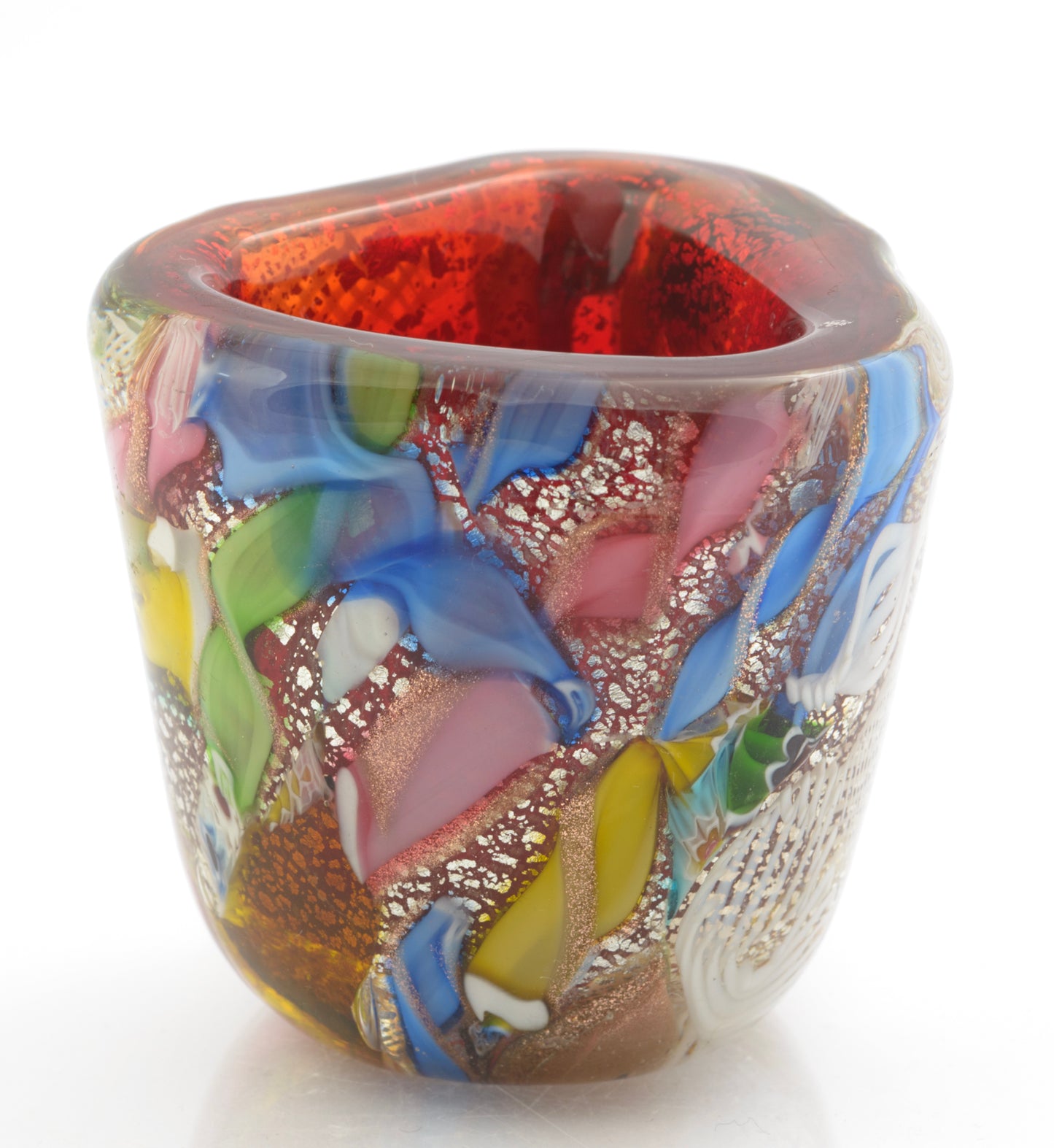 Vintage AVEM Murano Bizantino 'Tutti Frutti' Mid Century Italian Art Glass Vase (3317)