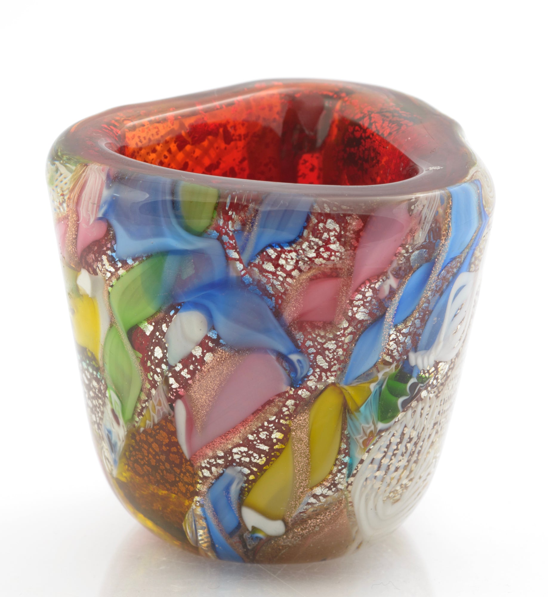 Vintage AVEM Murano Bizantino 'Tutti Frutti' Mid Century Italian Art Glass Vase (3317)