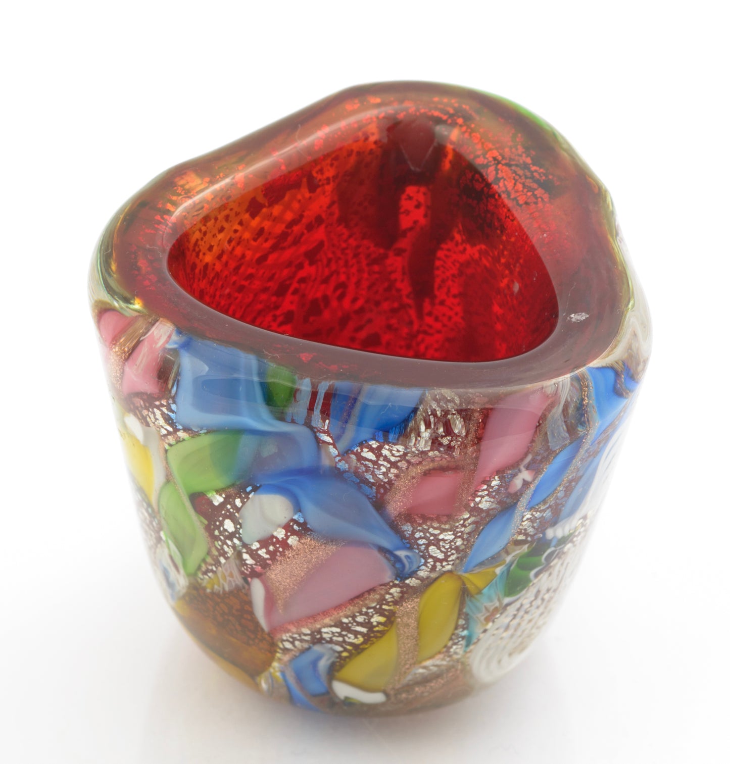 Vintage AVEM Murano Bizantino 'Tutti Frutti' Mid Century Italian Art Glass Vase (3317)