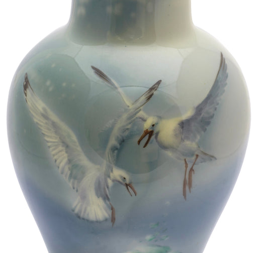 Antique Royal Doulton Titanian Ware Vase Hand Painted Seagulls by Harry Allen (3319)
