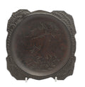 Vintage/Antique Chinese Carved Zitan Wood Dish With Signed Panel (3344)