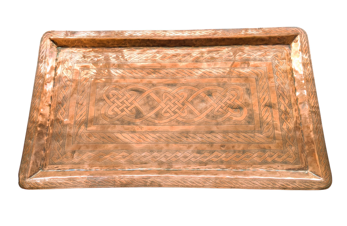 Vintage/Antique Handmade Copper Tray By Aikena Amadu Of Kano Nigeria (3345)