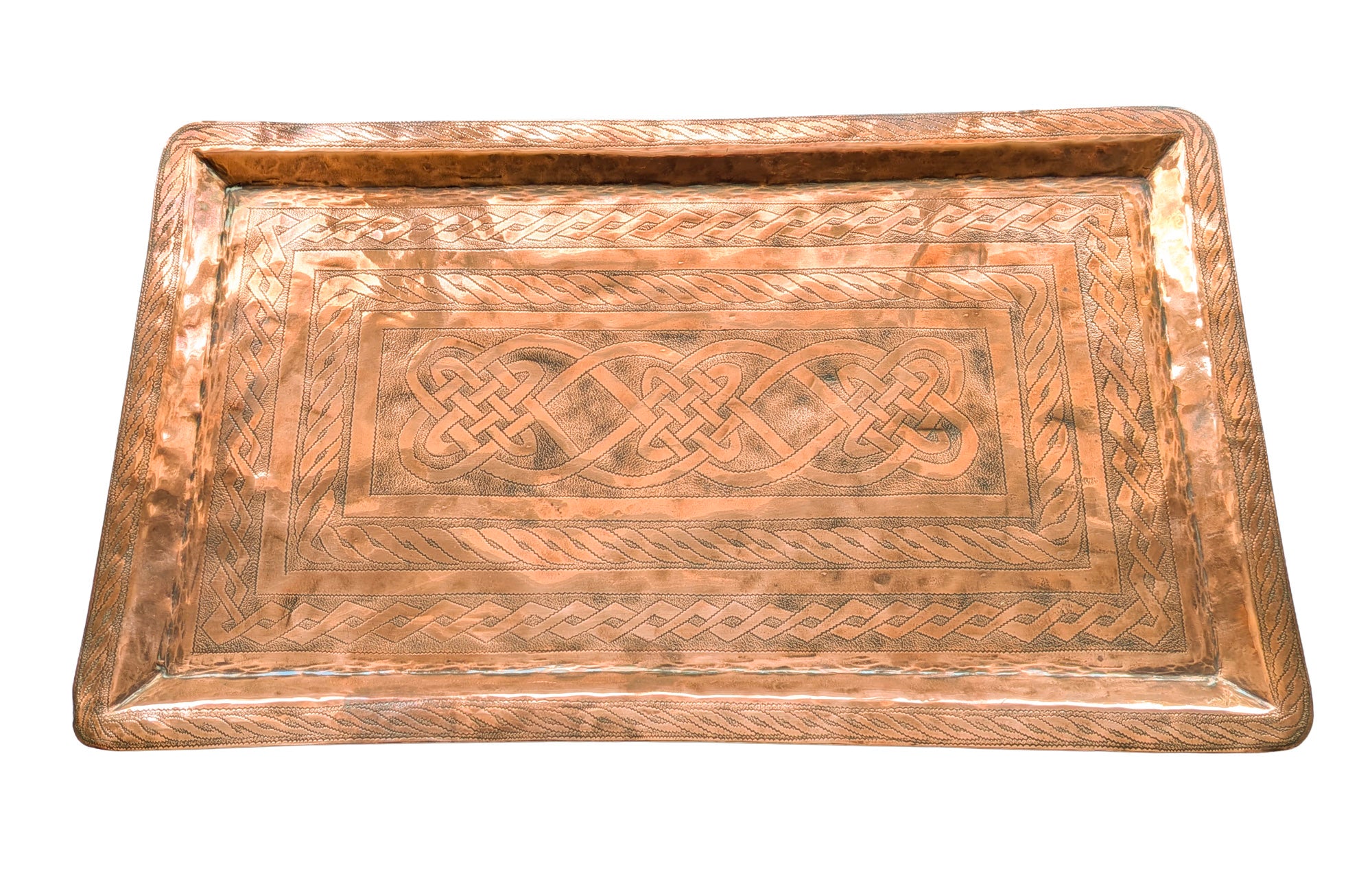 Vintage/Antique Handmade Copper Tray By Aikena Amadu Of Kano Nigeria (3345)