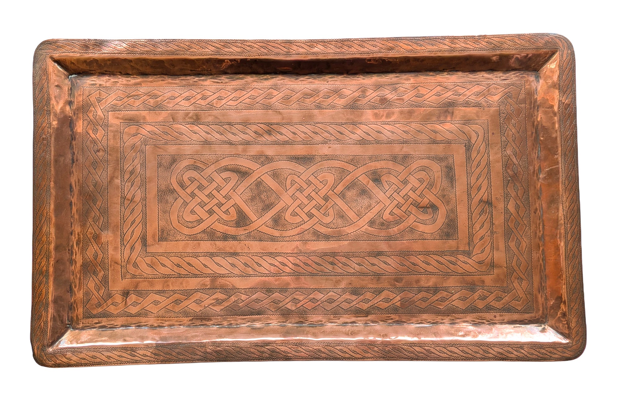 Vintage/Antique Handmade Copper Tray By Aikena Amadu Of Kano Nigeria (3345)