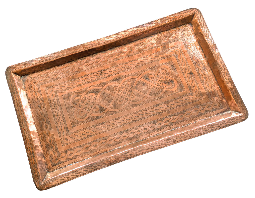 Vintage/Antique Handmade Copper Tray By Aikena Amadu Of Kano Nigeria (3345)