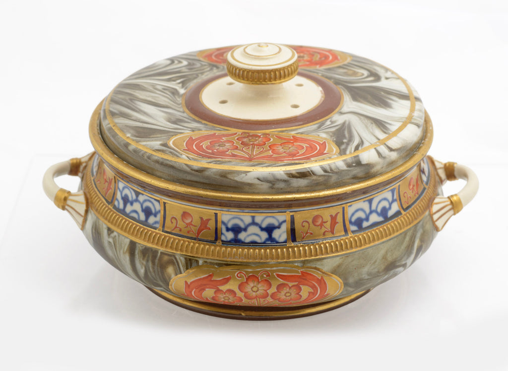 Antique James Macintyre Aurelian Agate Ware Pot Pourri Lidded Jar c.1897 (3347)