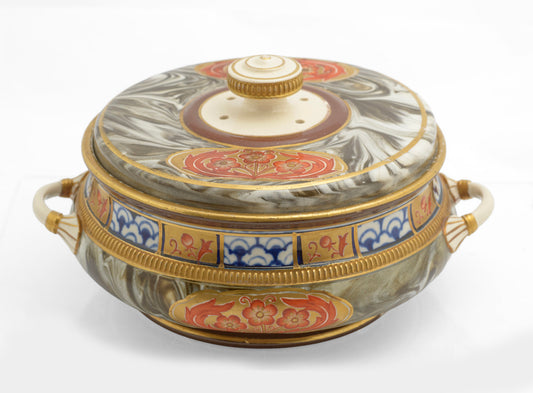 Antique James Macintyre Aurelian Agate Ware Pot Pourri Lidded Jar c.1897 (3347)