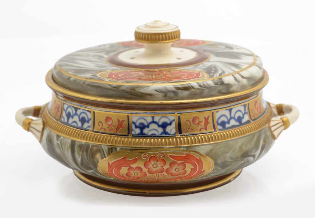 Antique James Macintyre Aurelian Agate Ware Pot Pourri Lidded Jar c.1897 (3347)