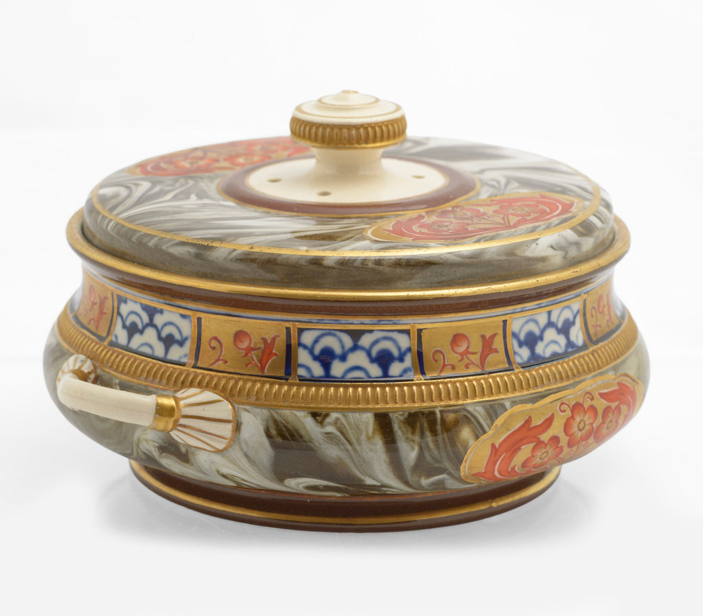 Antique James Macintyre Aurelian Agate Ware Pot Pourri Lidded Jar c.1897 (3347)