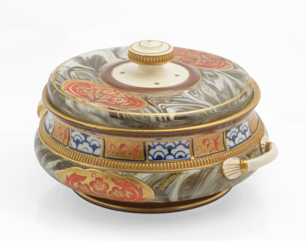 Antique James Macintyre Aurelian Agate Ware Pot Pourri Lidded Jar c.1897 (3347)