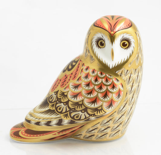 Royal Crown Derby Short Eared Owl Paperweight Gold Stopper Guild Exclusive(3364)