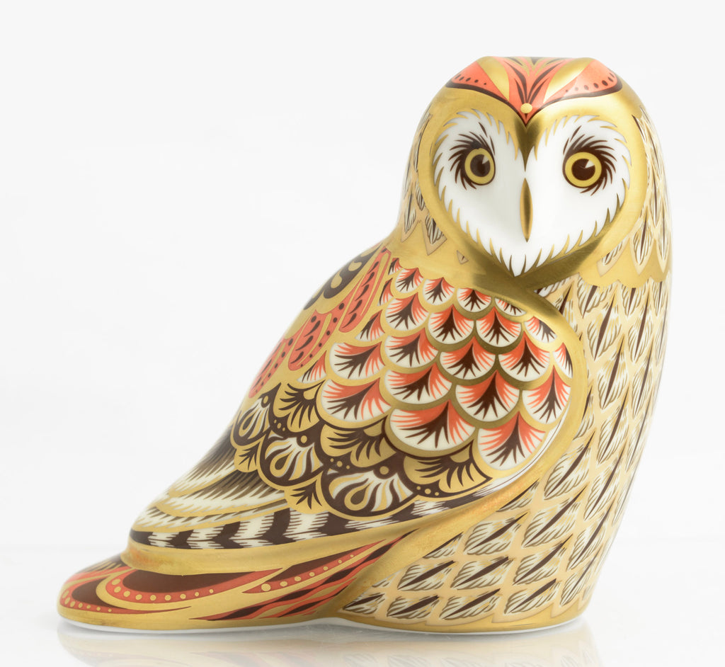 Royal Crown Derby Short Eared Owl Paperweight Gold Stopper Guild Exclusive(3364)
