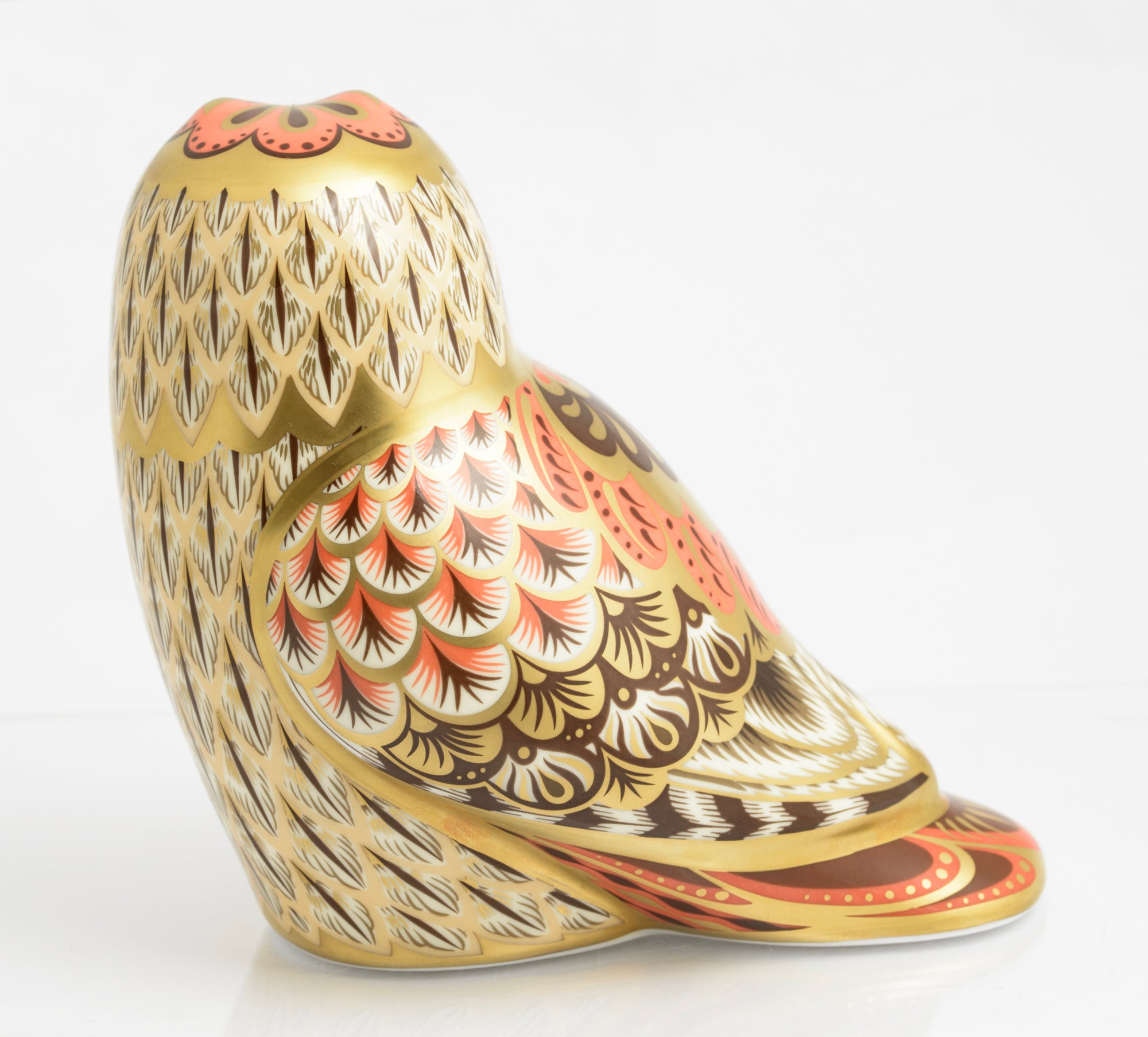 Royal Crown Derby Short Eared Owl Paperweight Gold Stopper Guild Exclusive(3364)