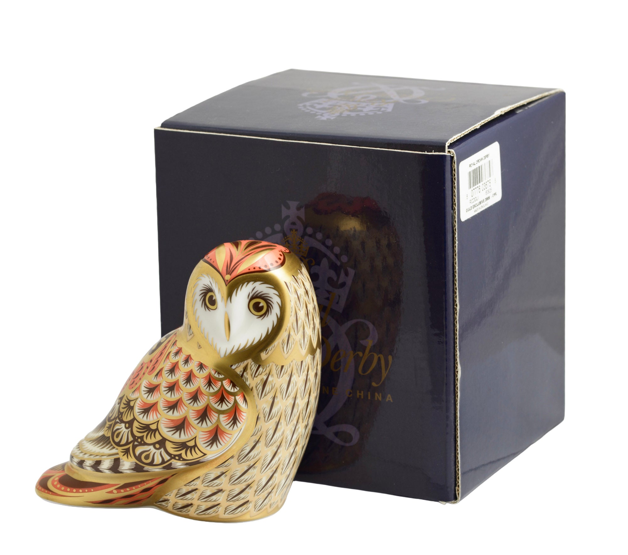 Royal Crown Derby Short Eared Owl Paperweight Gold Stopper Guild Exclusive(3364)
