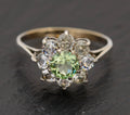 Vintage 9ct & Sterling Silver Ring Paste Glass Gems Early 20th Century (A1561)