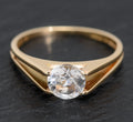 Vintage 9ct Gold & White Spinel Solitaire Ring London Hallmark 1973 Size K1/2 (A1615)