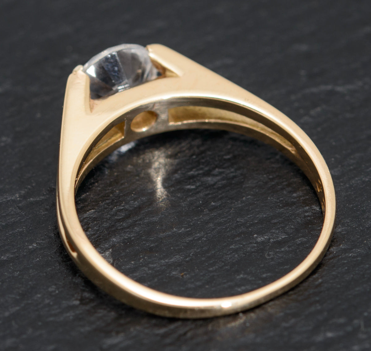 Vintage 9ct Gold & White Spinel Solitaire Ring London Hallmark 1973 Size K1/2 (A1615)