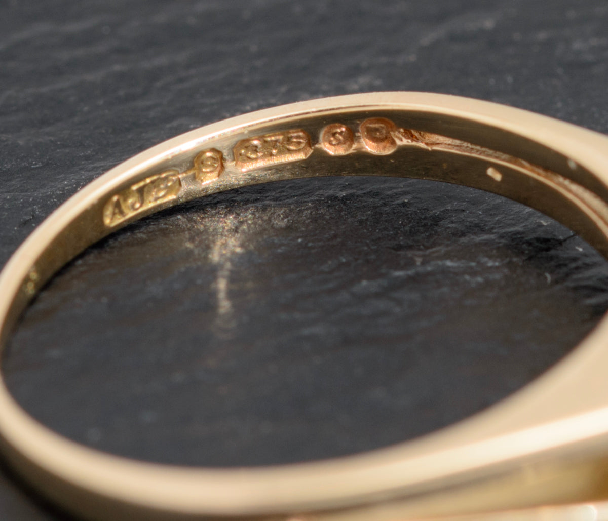 Vintage 9ct Gold & White Spinel Solitaire Ring London Hallmark 1973 Size K1/2 (A1615)