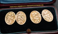 Pair Antique Victorian 9ct Gold Cufflinks Foliate Design Chester Hallmark (A1618)