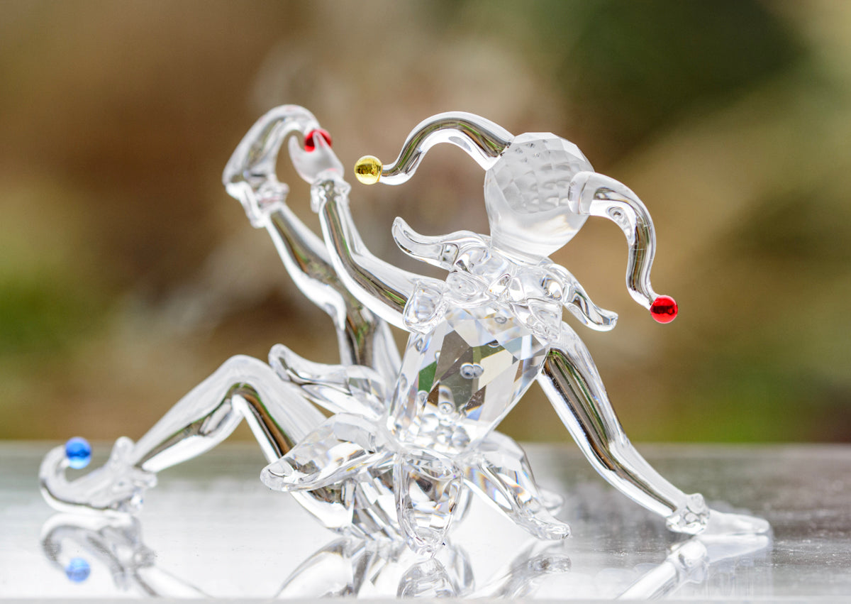 Swarovski Jester Figure 275555 Clear Crystal With Colourful Accents Box & Cert (A1692B)