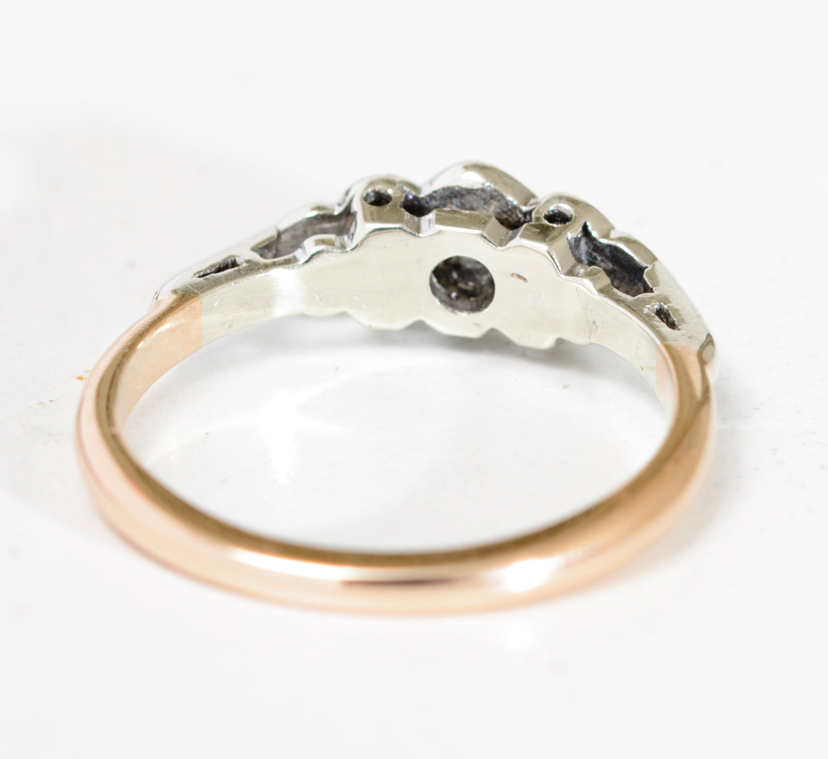 Antique Diamond Solitaire Ring In 9ct Gold & Platinum c.1920 UK Size M (A1780)