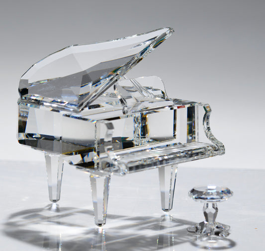 Vintage Swarovski Crystal Grand Piano & Stool 174506 Box & Certificate (A1838G)