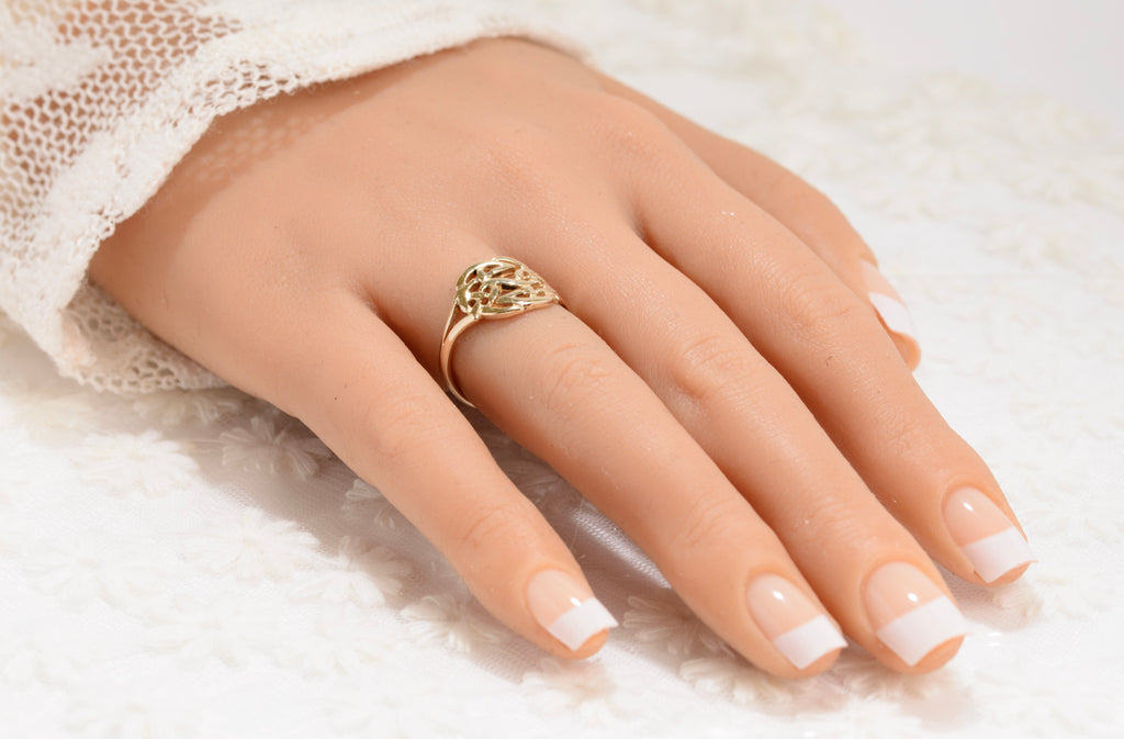9ct Solid Gold Celtic Endless Knot Ring 1998 Hallmark UK Size M1/2 In Presentation Gift Box (A1860)
