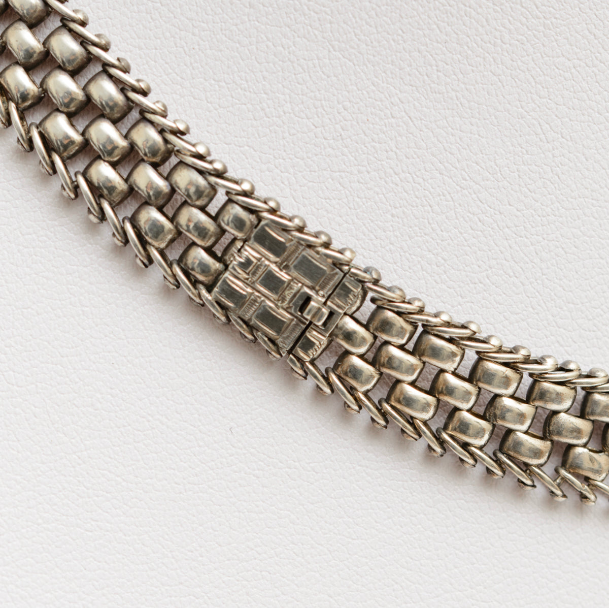 Antique Victorian Ladies Sterling Silver Collar Necklace Multi Strand Choker (A1891)