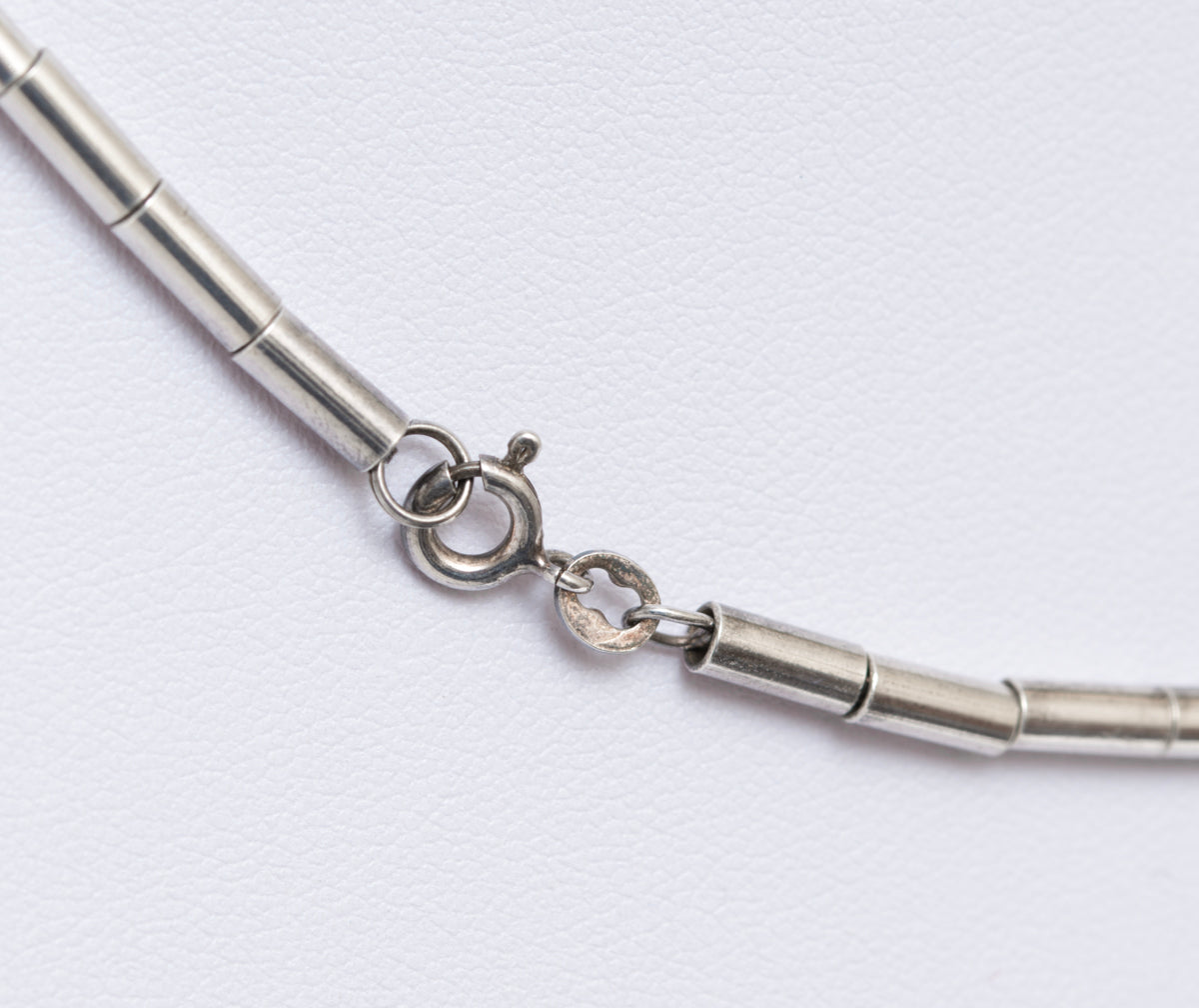 Vintage Sterling Silver Natural Amethyst & Amber Necklace In Crisson Bermuda Box (A1910)