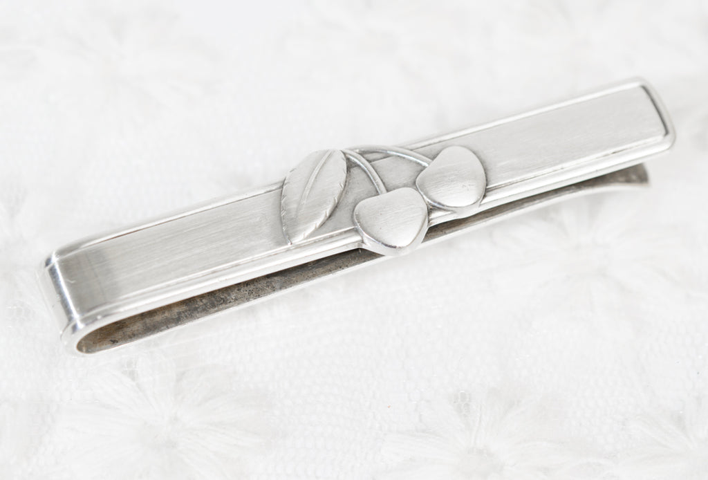 Vintage Georg Jensen Sterling Silver Tie Clip (Peter) Cherry Heering Design (A1939)