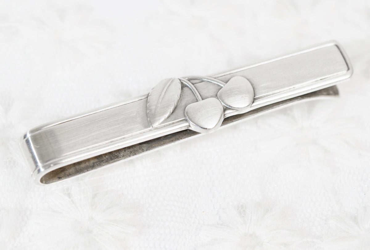 Vintage Georg Jensen Sterling Silver Tie Clip (Peter) Cherry Heering Design (A1939)