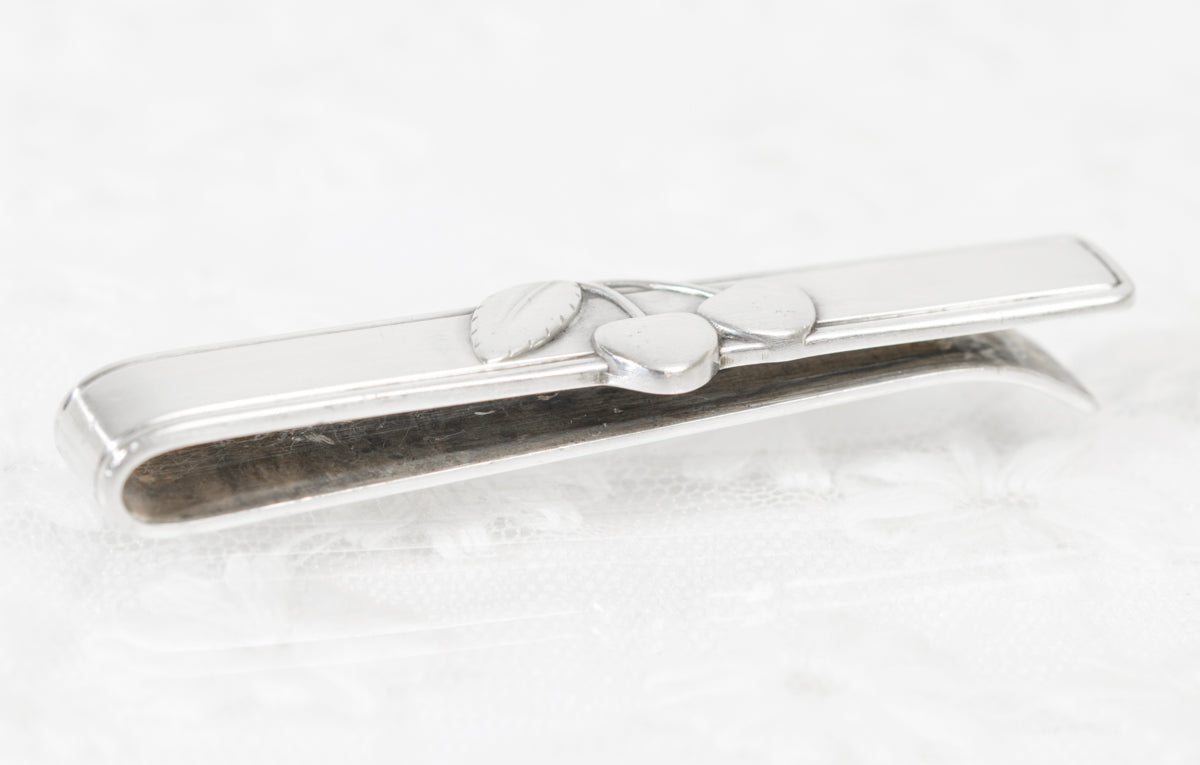 Vintage Georg Jensen Sterling Silver Tie Clip (Peter) Cherry Heering Design (A1939)