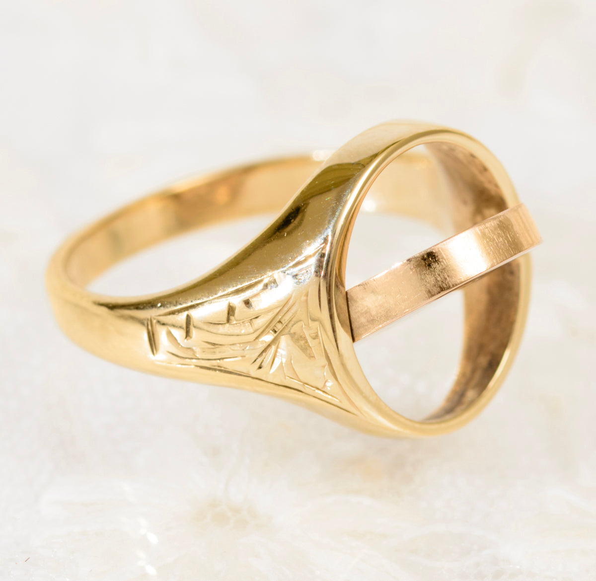 9ct Gold Craft Masonic Signet Ring Reversible Head Square & Compass Blue Enamel (A1940)
