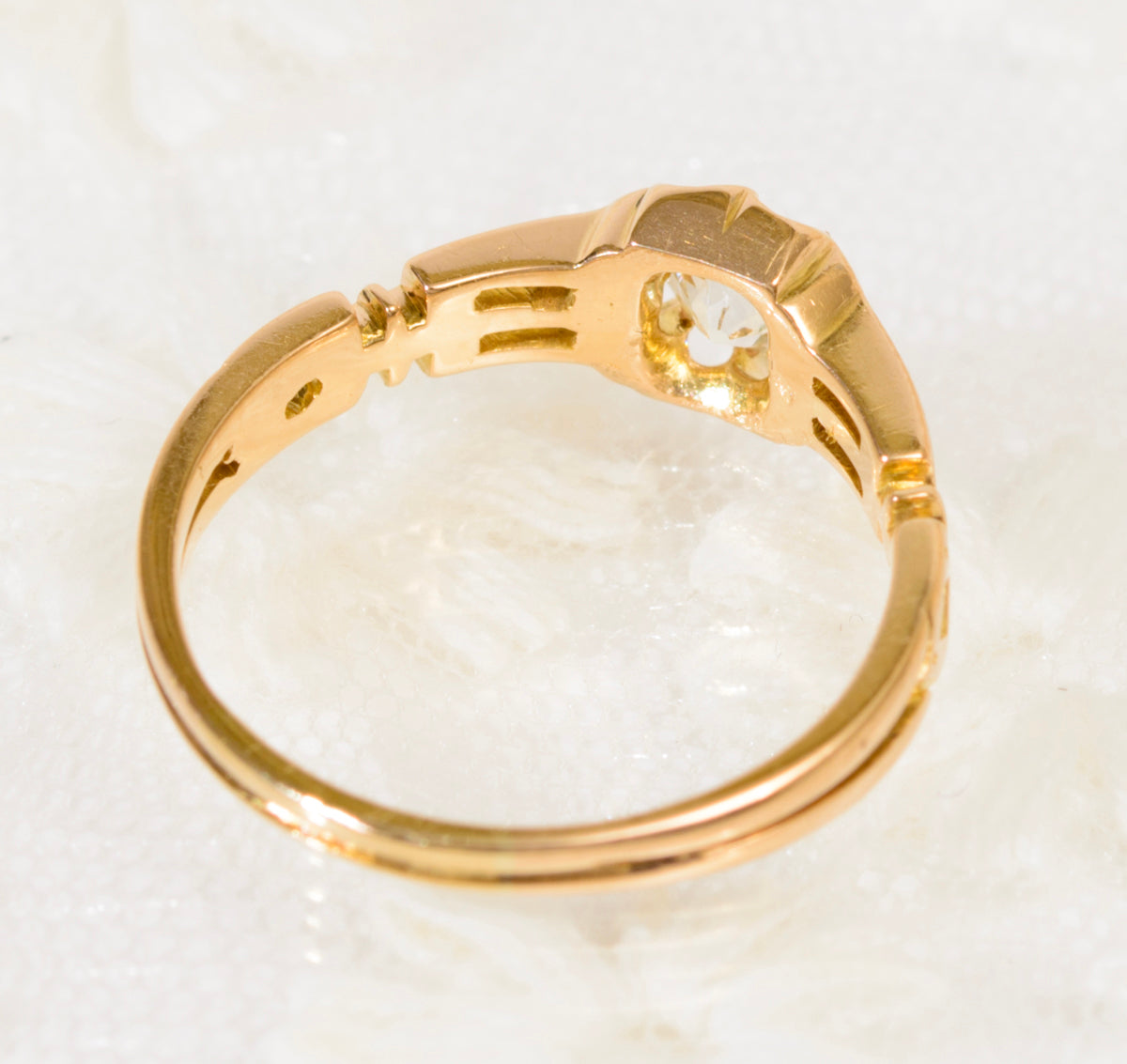 Antique Victorian 18ct Gold & Old Cut Diamond Solitaire Engagement Ring c.1880 (A1941