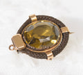 Antique Victorian 18ct Gold Glass & Human Hair Sweetheart Brooch/Pin c.1870 (A1961)