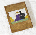 Art Deco Burr Wood Erotic Art Cigar Case With Decorative Panels c.1920 (A1965
