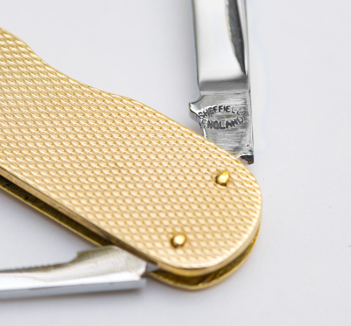 Vintage Combination Pocket Knife / Penknife With 9ct Gold Scales & Sheffield Steel Blades (A2029) J16