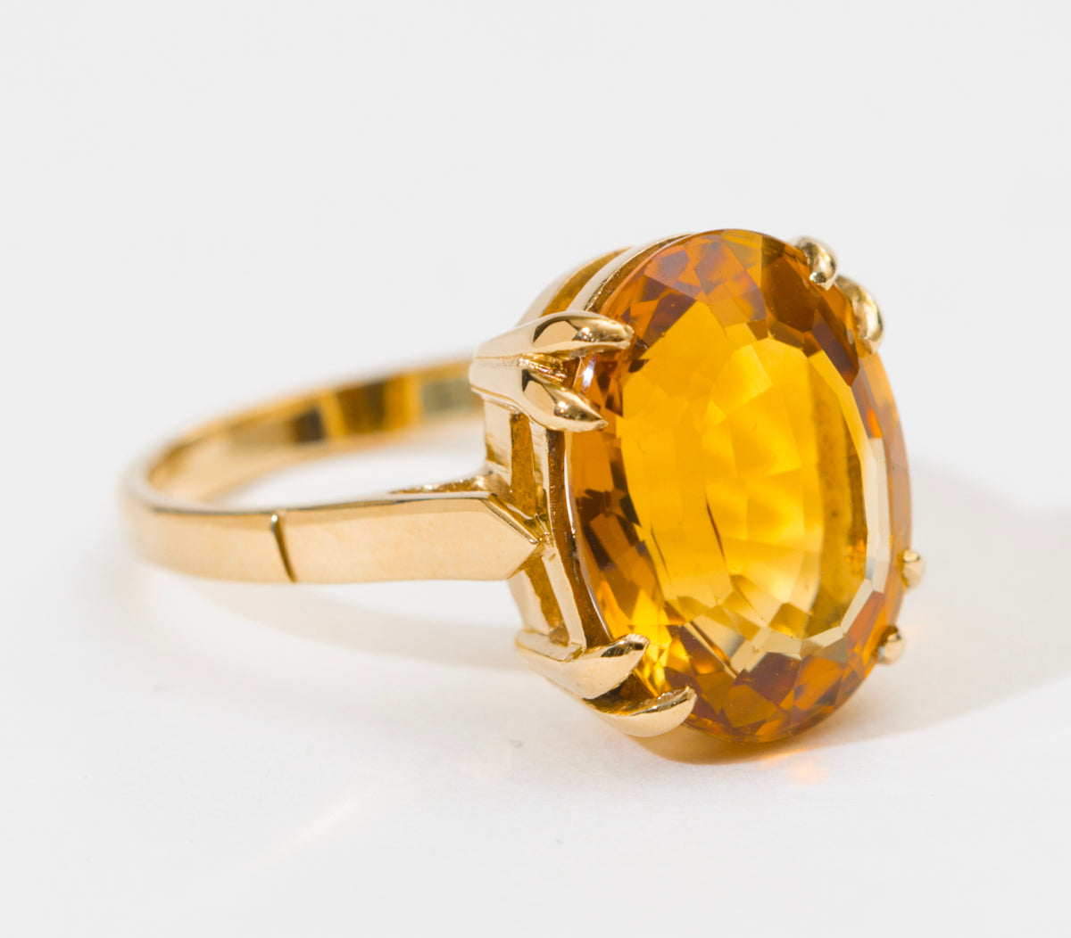 Vintage 9ct Yellow Gold & Citrine Solitaire Ring Large 5.75 Carat Gemstone(A2059)