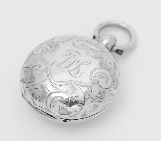 Antique Sterling Silver Full Sovereign Case Engraved Body Hallmarked 1914(A2064)