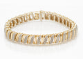 Sterling Silver Gilt & Natural Diamond S-Link Bracelet 