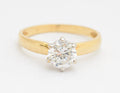 Vintage 9ct Yellow Gold 1 Carat CZ Solitaire Engagement Ring Sheffield Hallmark (A2101)